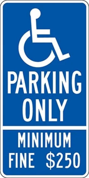 .080 Reflective "(handicap) PARKING ONLY"