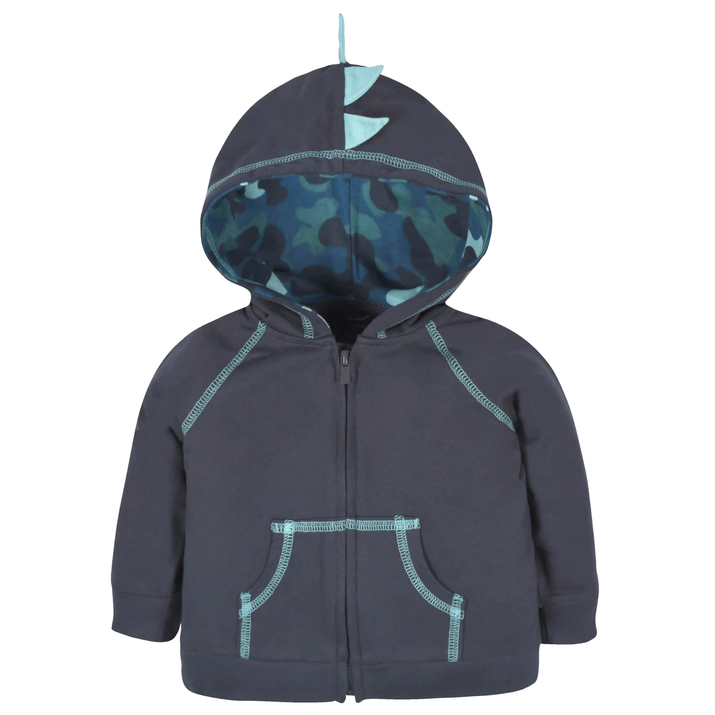 2-Piece Baby & Toddler Boys Navy Dino Terry Zip Hoodie & Joggers Set