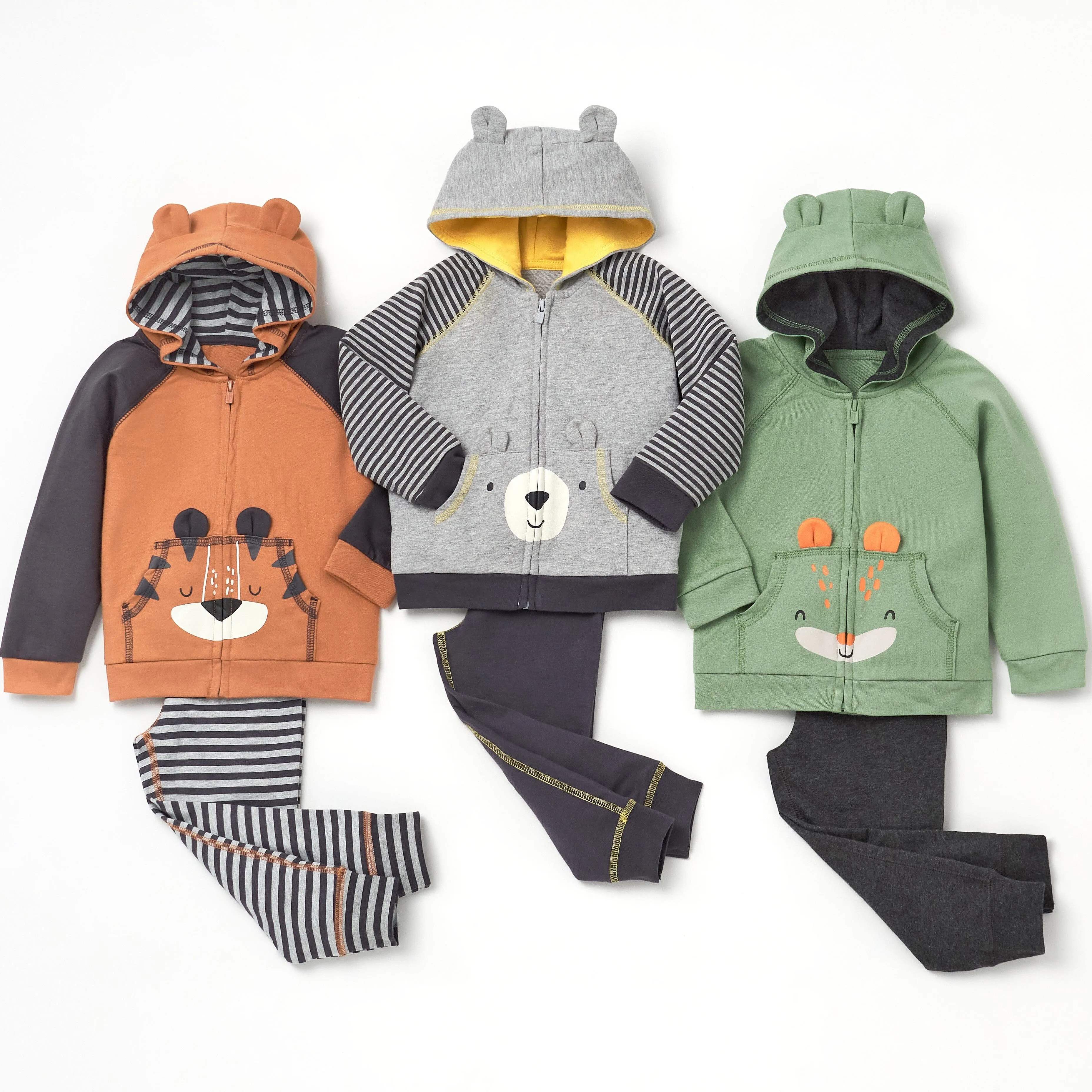 2-Piece Baby & Toddler Boys Tiger Terry Zip Hoodie & Joggers Set