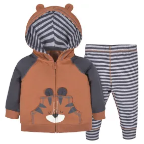 2-Piece Baby & Toddler Boys Tiger Terry Zip Hoodie & Joggers Set