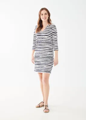 3/4 Sleeve V-Neck Knit Dress