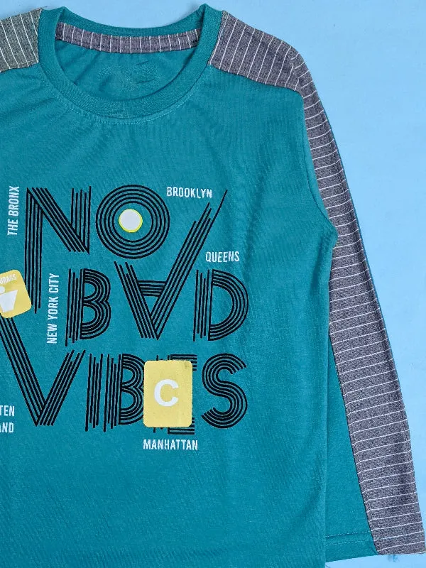 5Yrs - 10Yrs NBV Sea Green T-Shirt For Boys SK BTS11