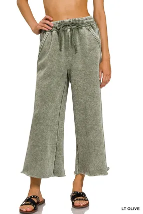 Acid Wash Palazzo Sweatpants