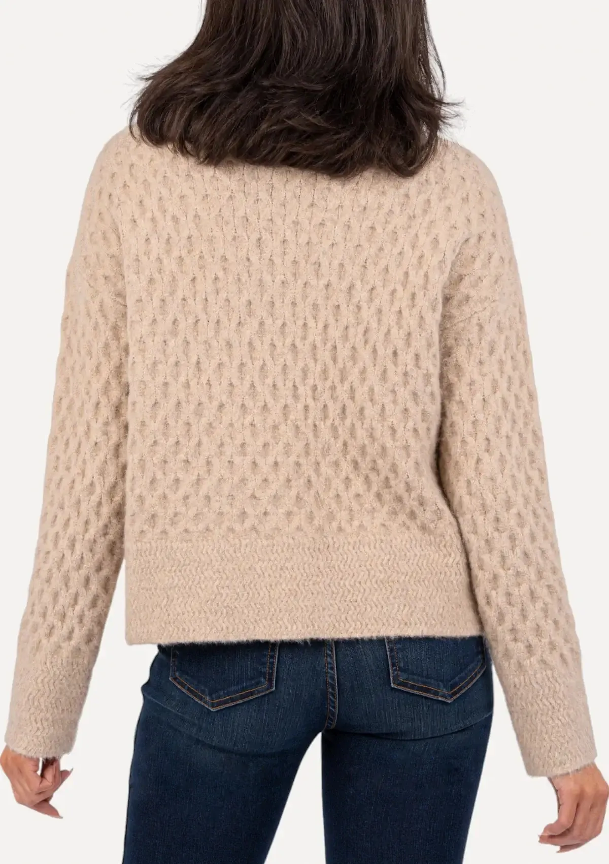 Adah Pull-On High Neck Sweater - Oatmeal