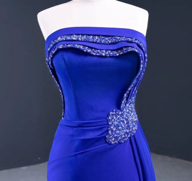 Adelaide Strapless High-end Satin Beading Formal Dress