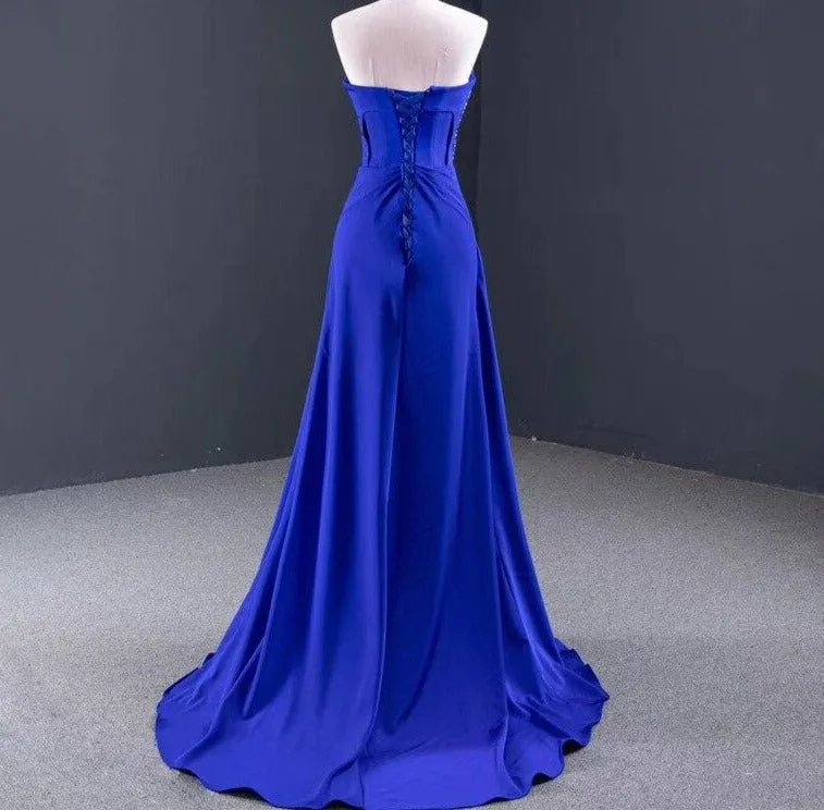 Adelaide Strapless High-end Satin Beading Formal Dress