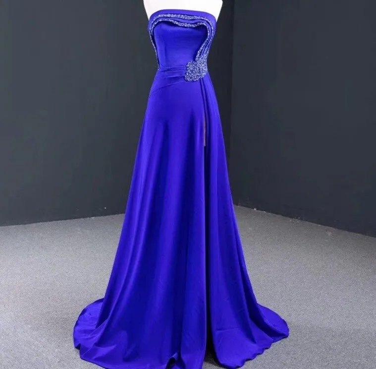 Adelaide Strapless High-end Satin Beading Formal Dress