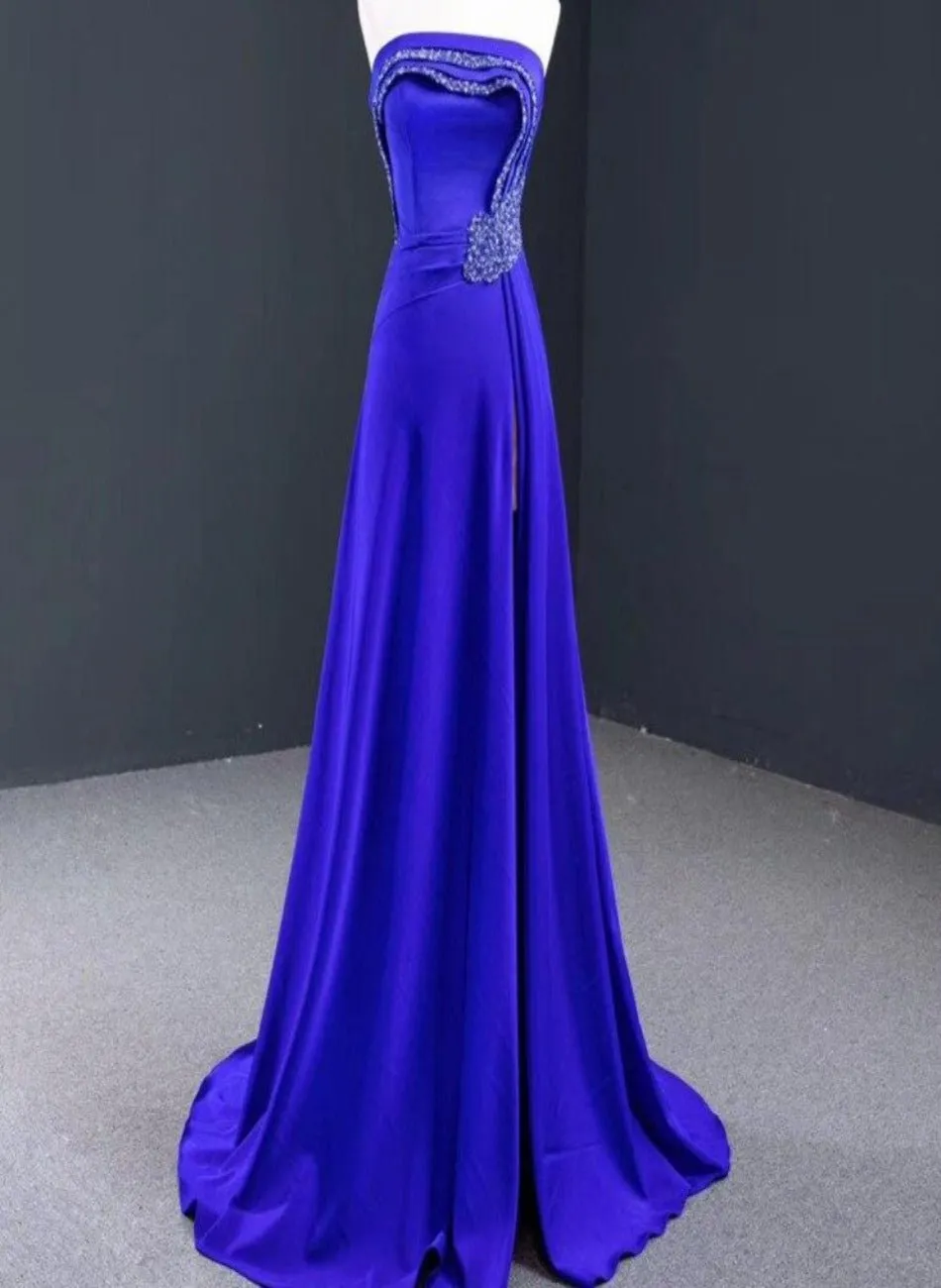 Adelaide Strapless High-end Satin Beading Formal Dress