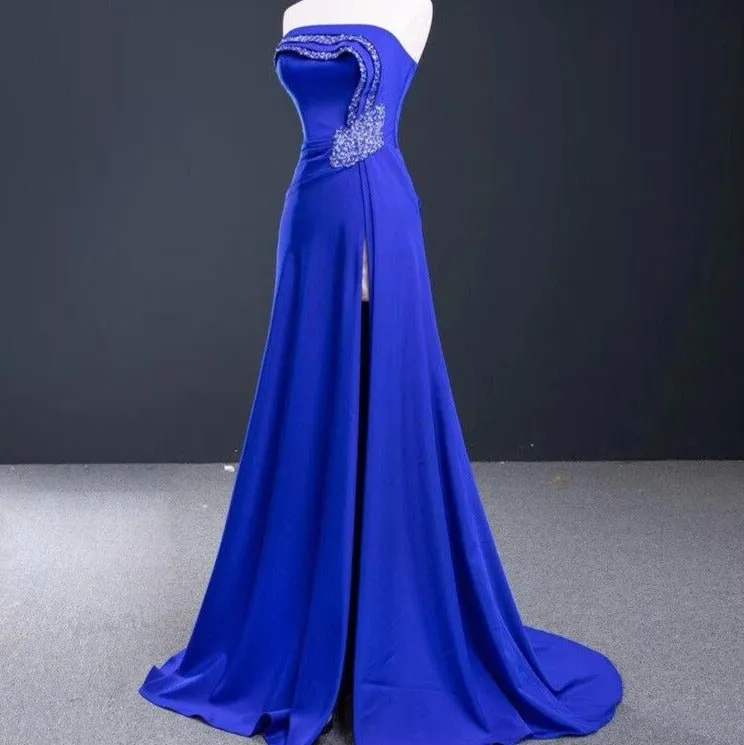 Adelaide Strapless High-end Satin Beading Formal Dress