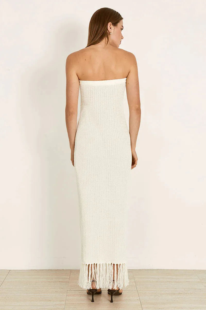 Adorne Knit Midi Dress - Pearl