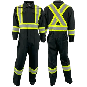 Atlas Guardian Black AR/FR 4" Tape Mens Coveralls 1074BLK