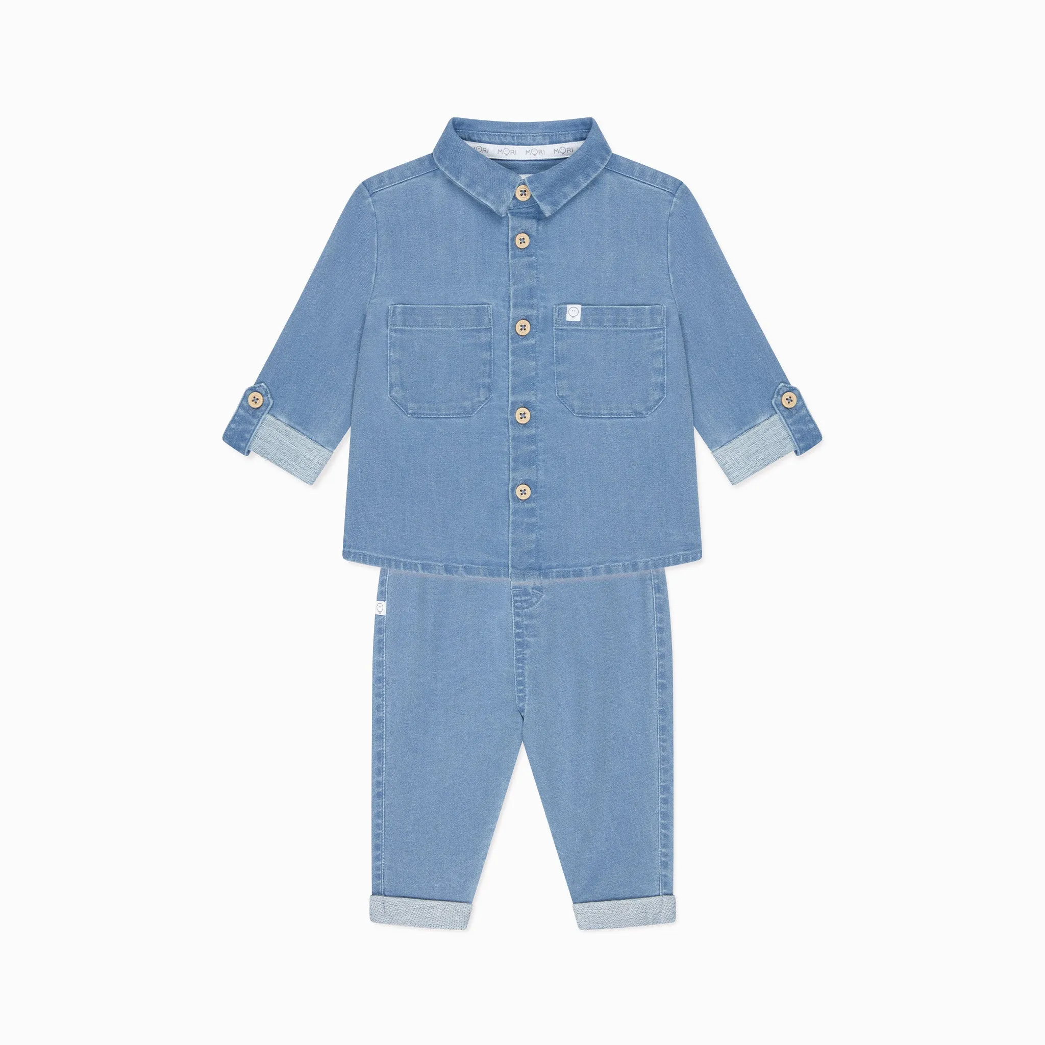 Baby Denim Shirt & Joggers Outfit