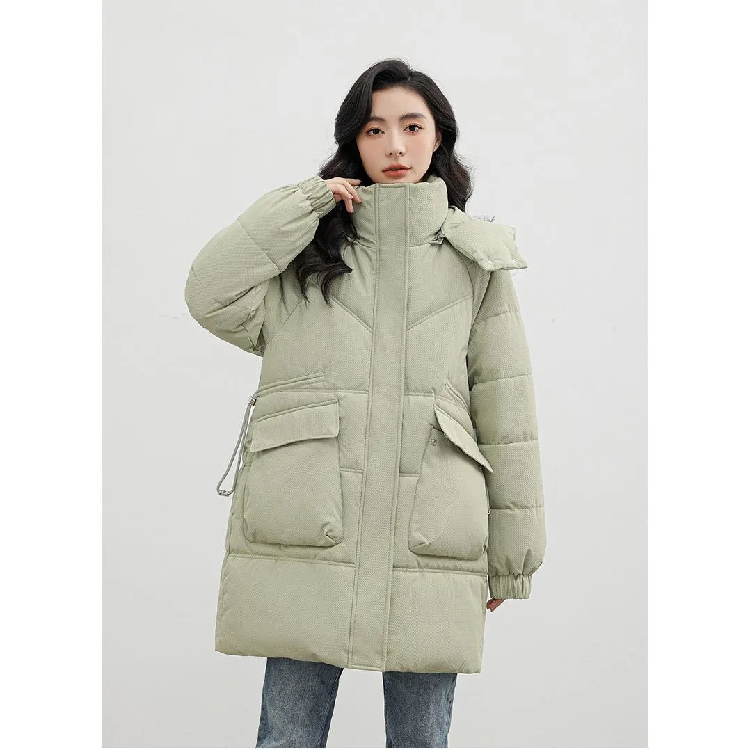 Bellows Pocket Mid-Length Puffa Hooded Parka