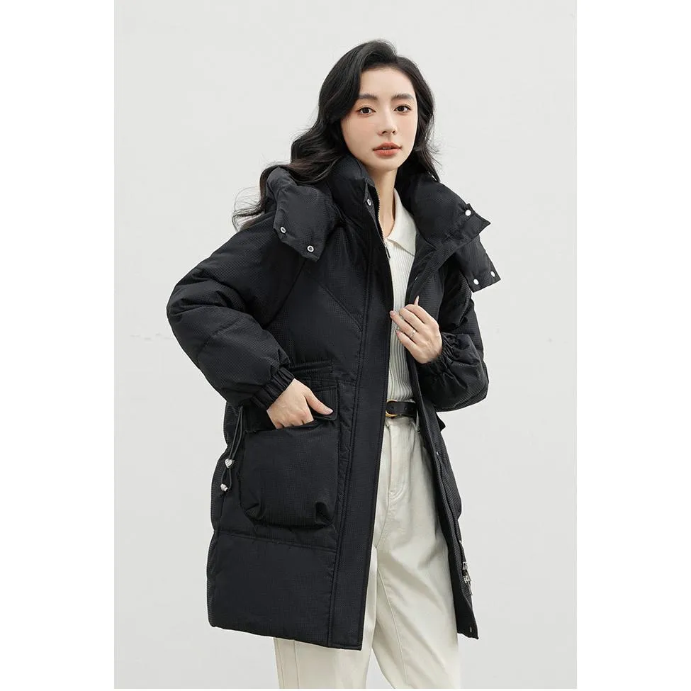 Bellows Pocket Mid-Length Puffa Hooded Parka