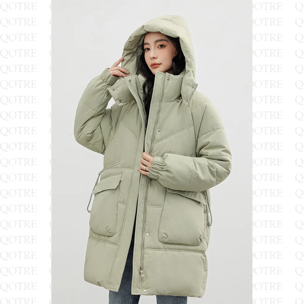 Bellows Pocket Mid-Length Puffa Hooded Parka