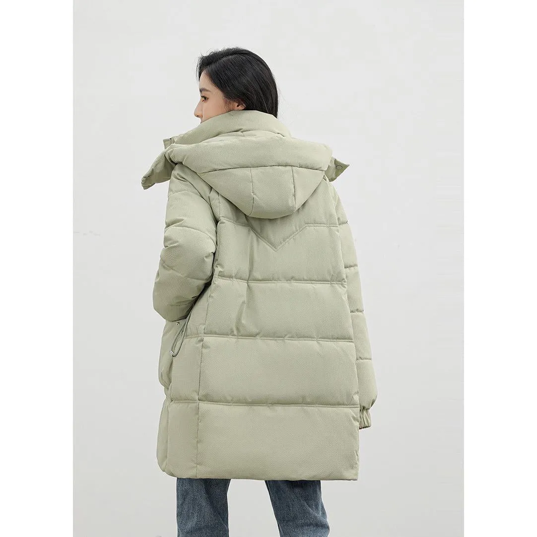 Bellows Pocket Mid-Length Puffa Hooded Parka