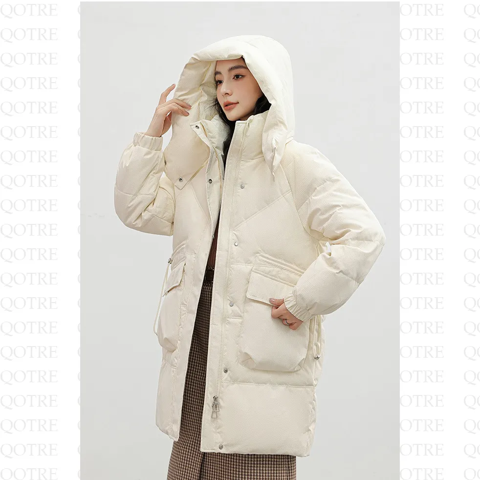 Bellows Pocket Mid-Length Puffa Hooded Parka