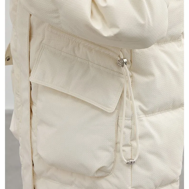 Bellows Pocket Mid-Length Puffa Hooded Parka