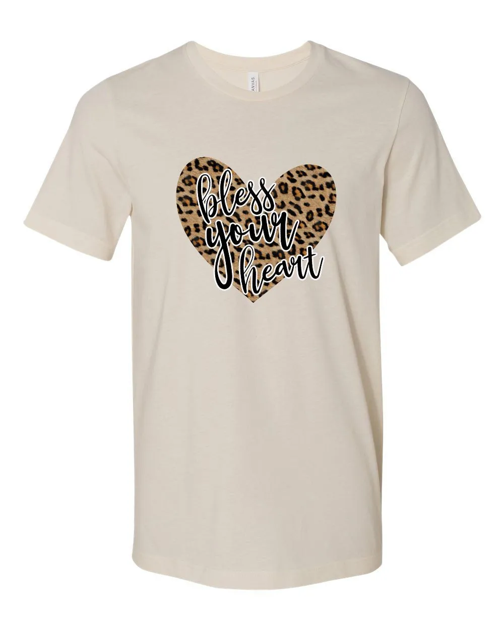 Bless Your Heart on Leopard Graphic Crew Neck Softstyle Tee