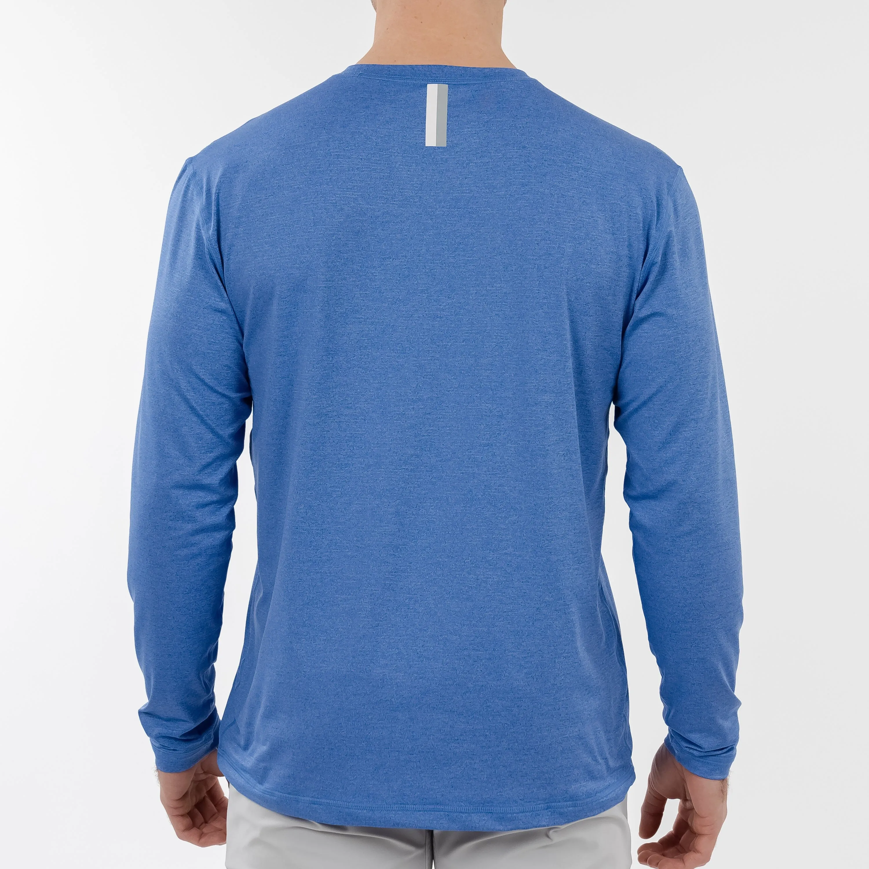 Blitz Tech Long Sleeve Tee | Heather - Bunker Blue/Lavender Blue