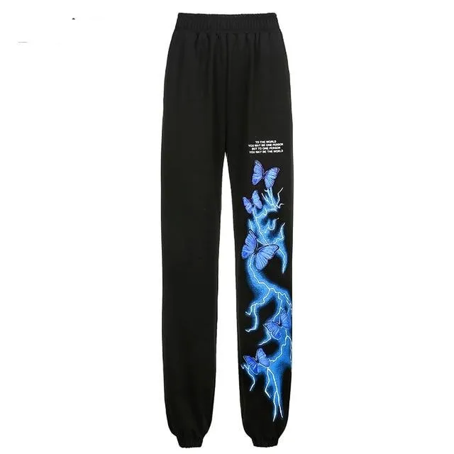 Blue Butterfly Sweatpants