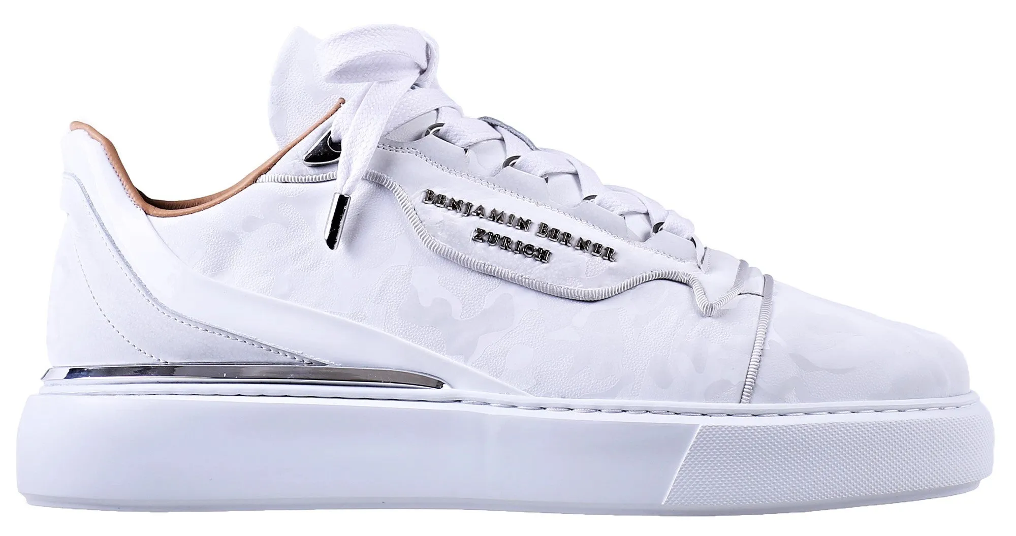 BNJ RAPHAEL Low-Top  WHITE REFLECTIVE CAMOUFLAGE CALFSKIN