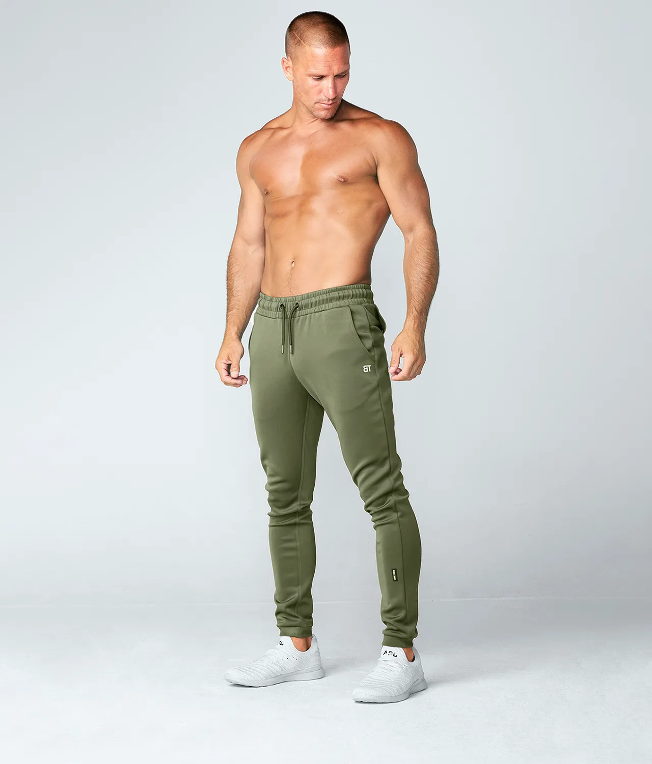 Born Tough Momentum Fitted Signature Crossfit Jogger Pants For Men Military Green