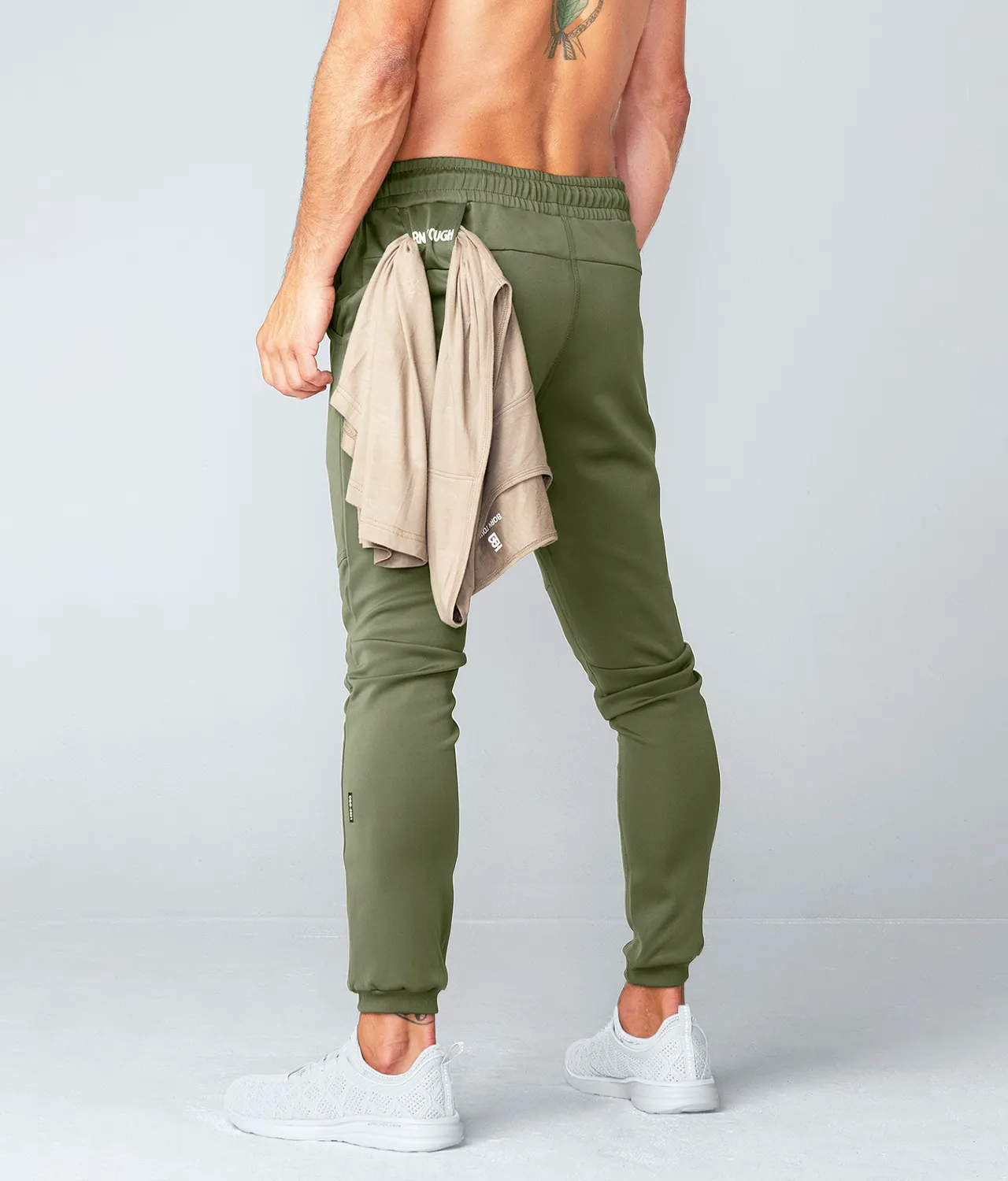 Born Tough Momentum Fitted Signature Crossfit Jogger Pants For Men Military Green