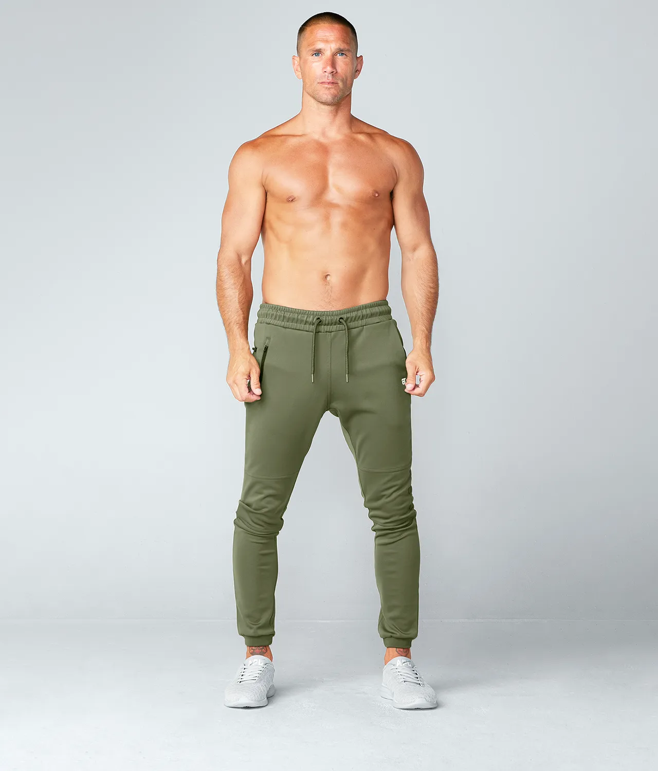 Born Tough Momentum Fitted Signature Crossfit Jogger Pants For Men Military Green