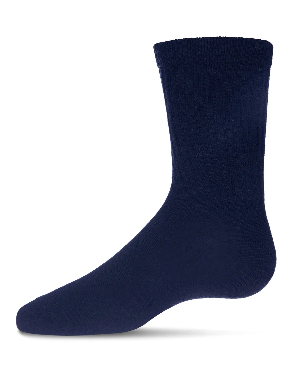 Boys' 3 Pair Pack Ribbed Cotton Blend Crew Sport Socks