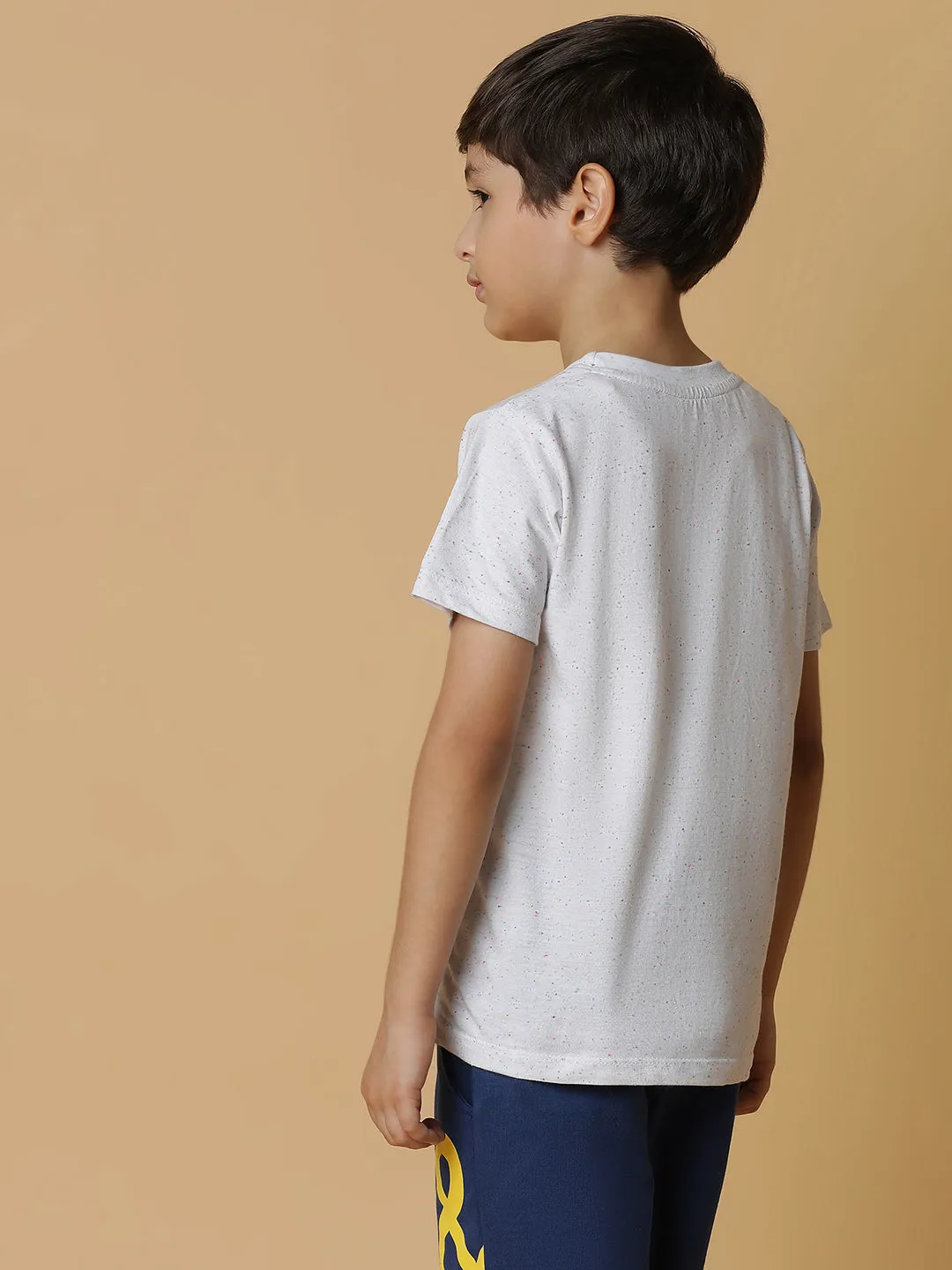 Boys White Printed T-Shirt