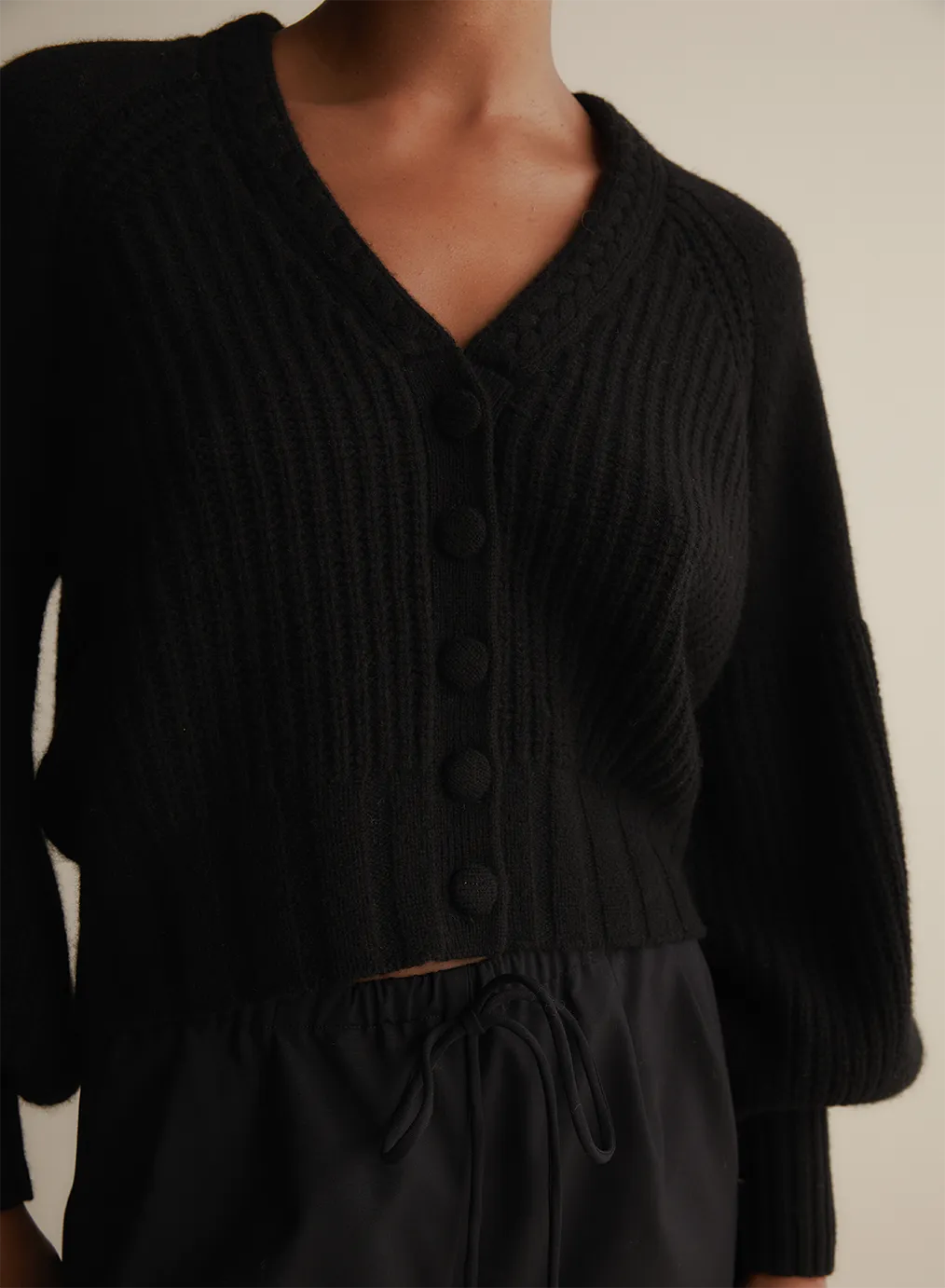 Bronwyn Wool Knit Cardigan | Black | Restock