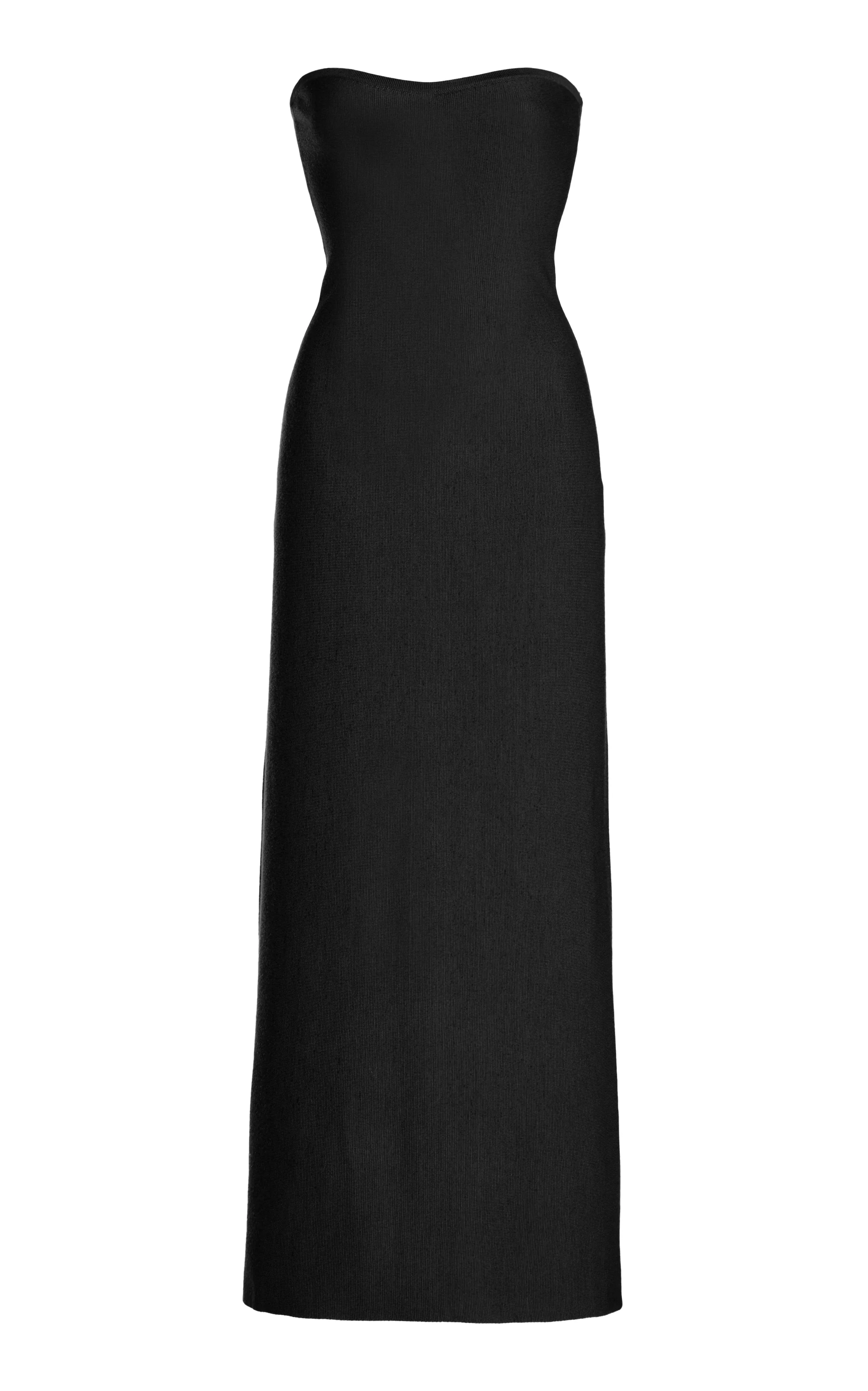 Calderon Knit Maxi Dress in Black Merino Wool Cashmere