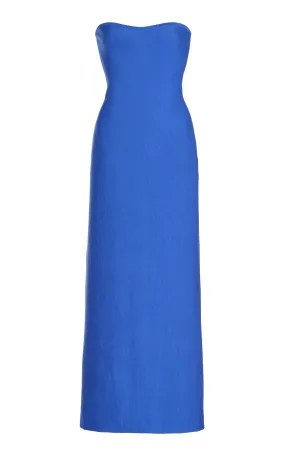 Calderon Knit Maxi Dress in Sapphire Merino Wool Cashmere