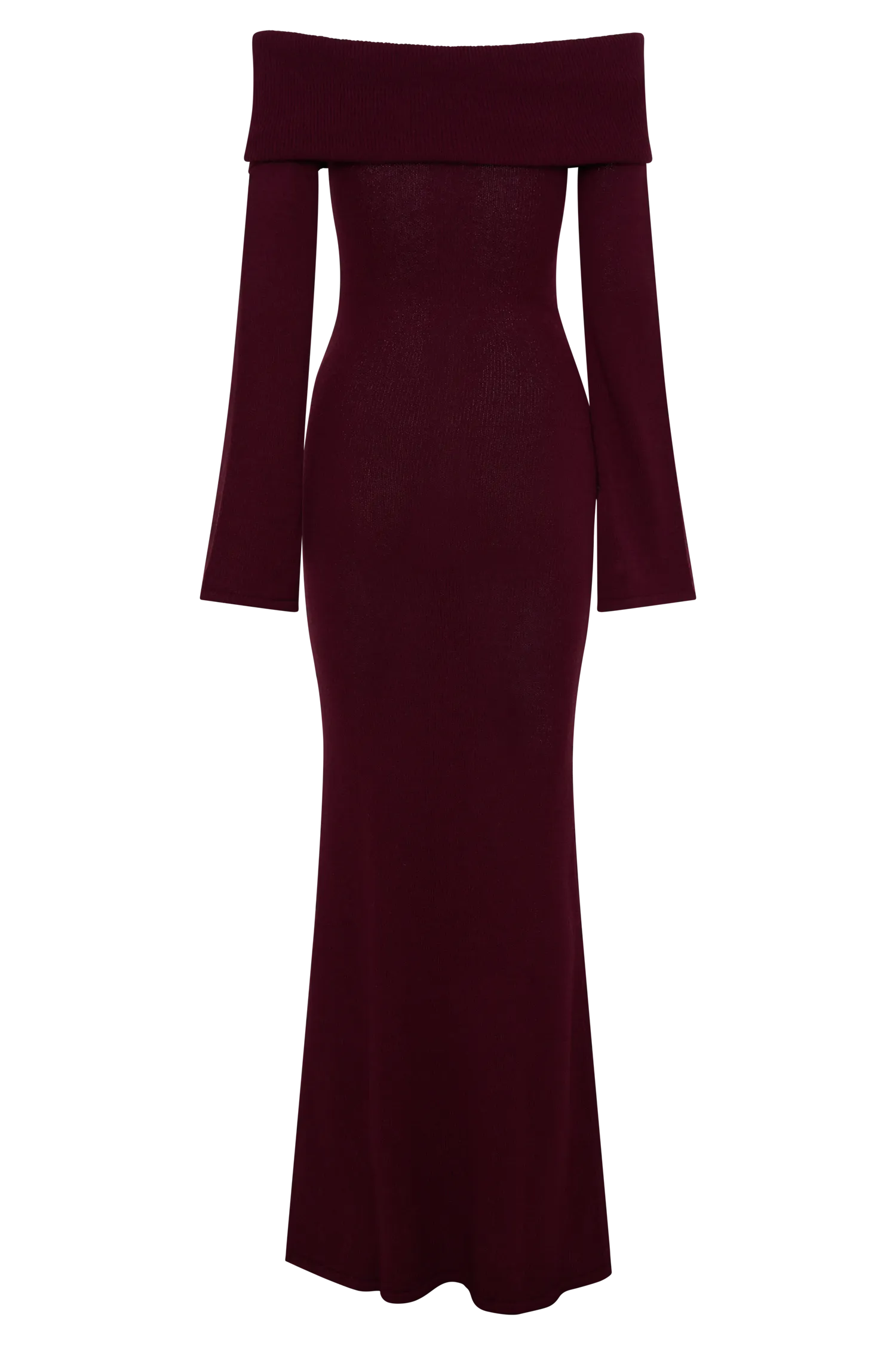 Cameron Off Shoulder Tie Maxi Dress - Merlot