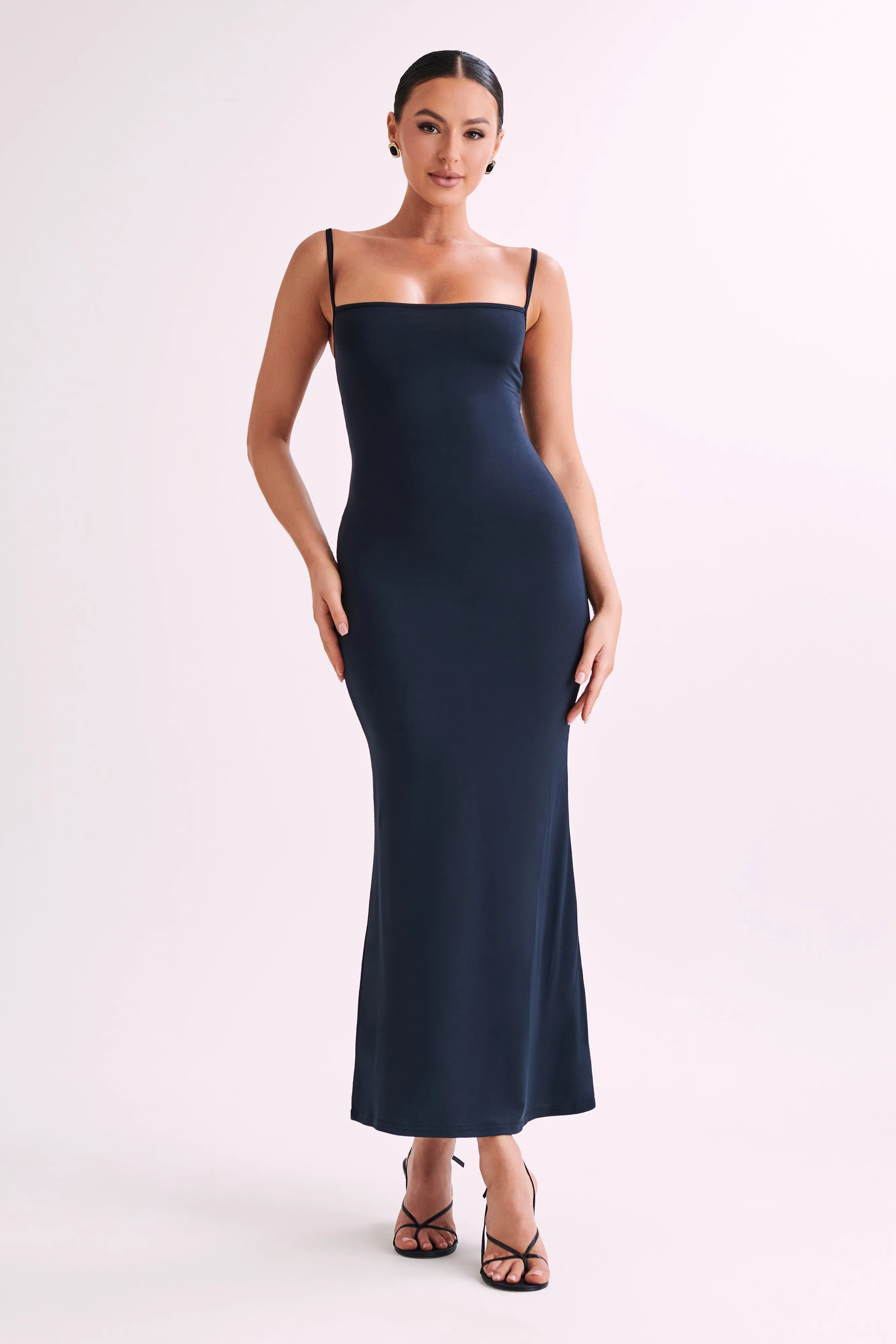 Cassie Modal Fishtail Maxi Dress - Black