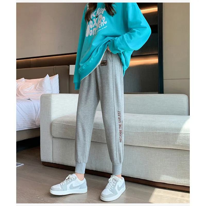 Casual Banana-Shaped Plus Sports Drawstring Waist Loose Fit Sweatpants