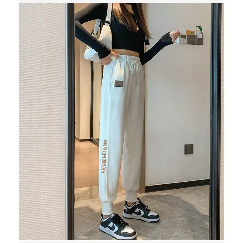 Casual Banana-Shaped Plus Sports Drawstring Waist Loose Fit Sweatpants