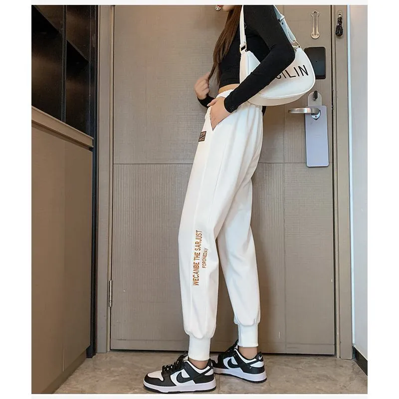 Casual Banana-Shaped Plus Sports Drawstring Waist Loose Fit Sweatpants