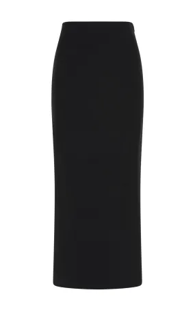 Circe Knit Maxi Skirt in Black Merino Wool Cashmere