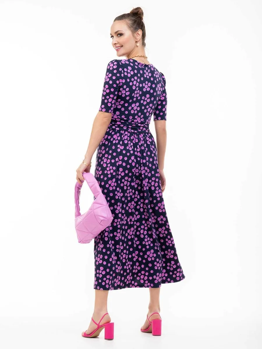 Coleen Wrap Maxi Dress | Navy Spot