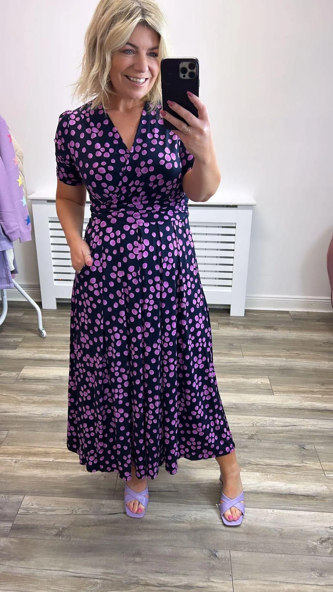 Coleen Wrap Maxi Dress | Navy Spot