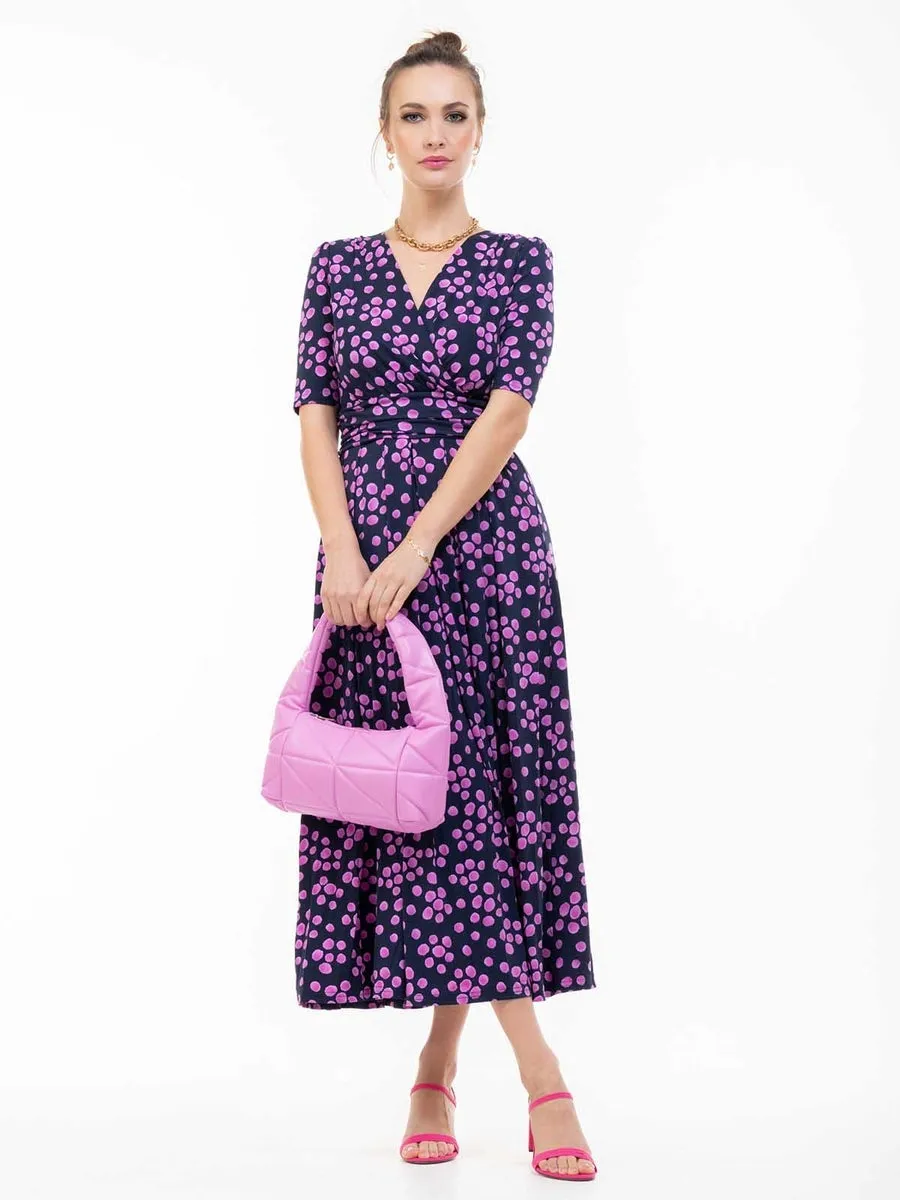 Coleen Wrap Maxi Dress | Navy Spot