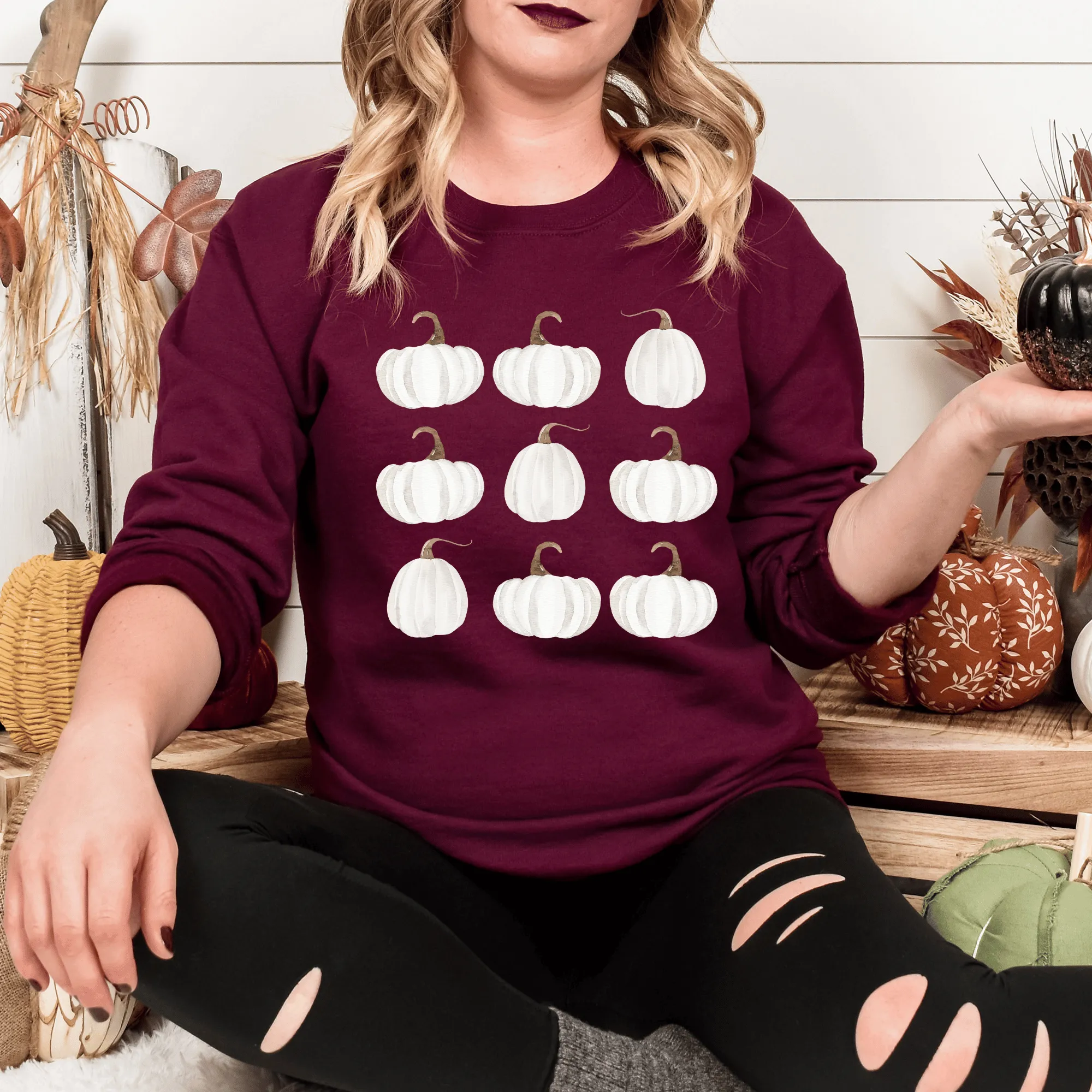 Cream Pumpkins Fall Sweatshirt