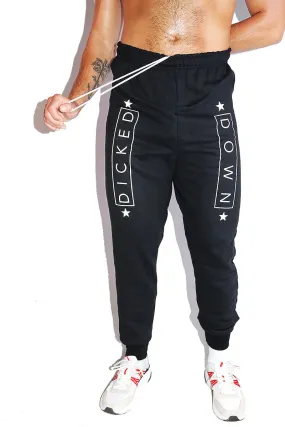 Dicked Down High Waist Sweatpants-Black