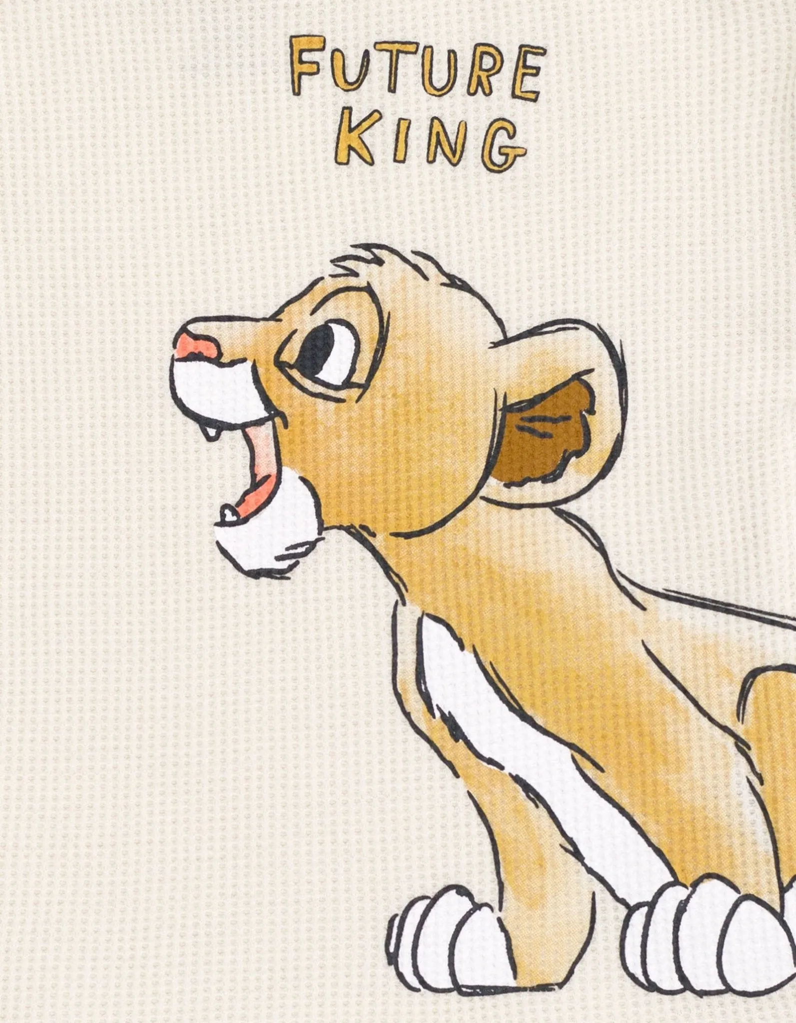 Disney Lion King Simba Waffle Knit T-Shirt Shorts Outfit Set