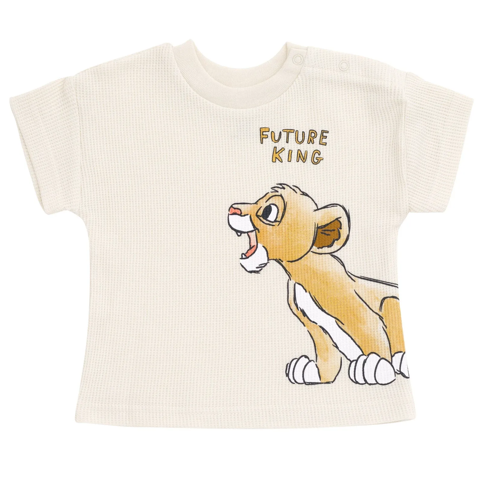 Disney Lion King Simba Waffle Knit T-Shirt Shorts Outfit Set