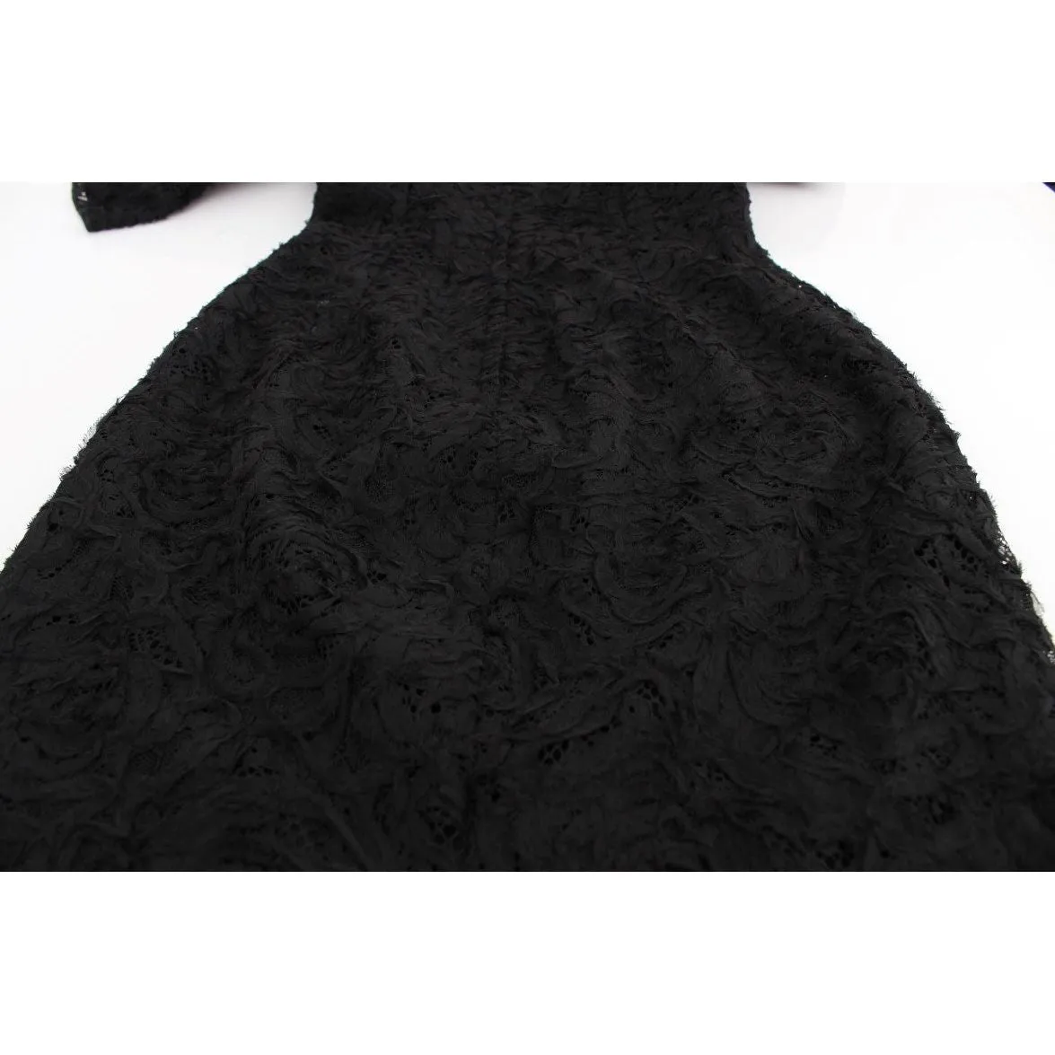 Dolce & Gabbana Elegant Black Floral Lace Maxi Dress