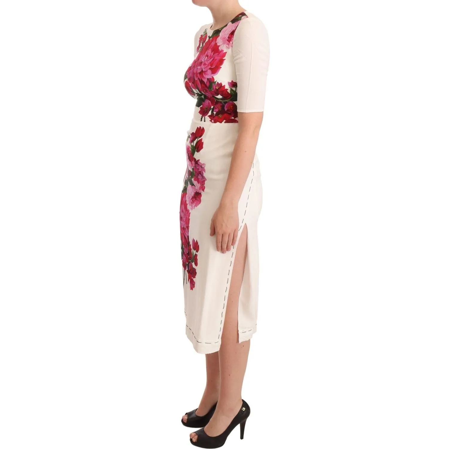 Dolce & Gabbana Elegant Floral Midi Bodycon Dress