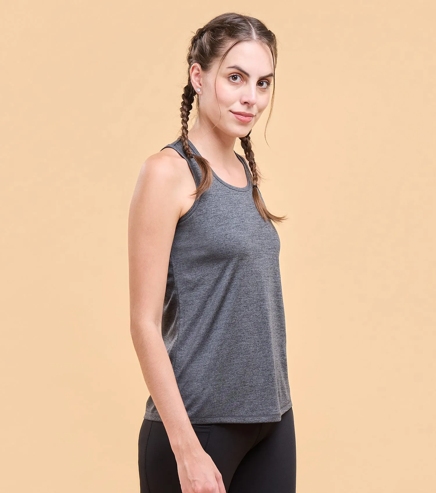 Enamor Womens Athleisure A308- Basic Workout Dry Fit Crew Neck Activewear Tee